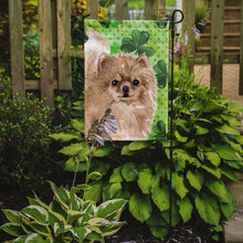 Load image into Gallery viewer, Pomeranian St. Patrick's Garden Flag - Outdoor Decorative Yard Flag BB9565GF