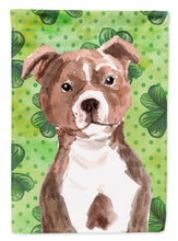 Load image into Gallery viewer, Red Staffie Bull Terrier St. Patrick's Garden Flag - Outdoor Decorative Yard Flag BB9567GF