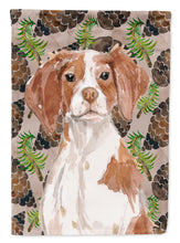 Load image into Gallery viewer, Brittany Spaniel Pine Cones Flag Canvas House Size BB9574CHF