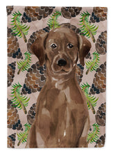 Load image into Gallery viewer, Chocolate Labrador Pine Cones Garden Flag - Outdoor Decorative Yard Flag BB9575GF