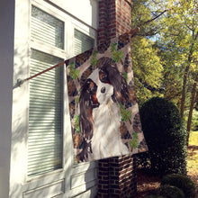 Load image into Gallery viewer, Tricolor Cavalier Spaniel Pine Cones Flag Canvas House Size BB9577CHF