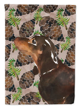 Load image into Gallery viewer, Black and Tan Dachshund Pine Cones Flag Canvas House Size BB9580CHF