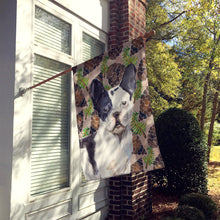 Load image into Gallery viewer, Black White French Bulldog Pine Cones Flag Canvas House Size BB9582CHF