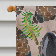 Load image into Gallery viewer, Black White French Bulldog Pine Cones Flag Canvas House Size BB9582CHF