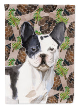 Load image into Gallery viewer, Black White French Bulldog Pine Cones Flag Canvas House Size BB9582CHF