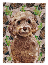 Load image into Gallery viewer, Brown Cockapoo Pine Cones Flag Canvas House Size BB9584CHF