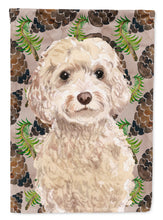 Load image into Gallery viewer, Champagne Cockapoo Pine Cones Flag Canvas House Size BB9585CHF