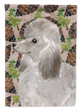 Load image into Gallery viewer, Grey Standard Poodle Pine Cones Flag Canvas House Size BB9595CHF