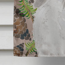 Load image into Gallery viewer, White Standard Poodle Pine Cones Flag Canvas House Size BB9596CHF