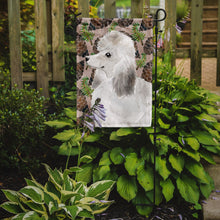 Load image into Gallery viewer, White Standard Poodle Pine Cones Garden Flag - Outdoor Decorative Yard Flag BB9596GF