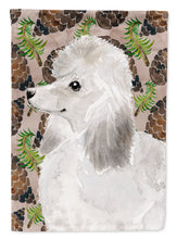 Load image into Gallery viewer, White Standard Poodle Pine Cones Garden Flag - Outdoor Decorative Yard Flag BB9596GF