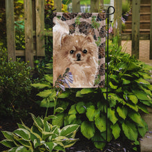 Load image into Gallery viewer, Pomeranian Pine Cones Garden Flag - Outdoor Decorative Yard Flag BB9600GF