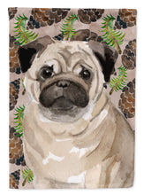 Load image into Gallery viewer, Fawn Pug Pine Cones Flag Canvas House Size BB9601CHF