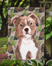 Load image into Gallery viewer, Red Staffie Bull Terrier Pine Cones Garden Flag - Outdoor Decorative Yard Flag BB9602GF