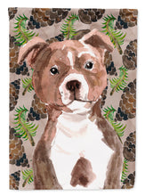 Load image into Gallery viewer, Red Staffie Bull Terrier Pine Cones Garden Flag - Outdoor Decorative Yard Flag BB9602GF