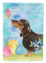 Load image into Gallery viewer, Black and Tan Dachshund Easter Flag Canvas House Size BB9615CHF