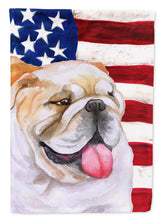 Load image into Gallery viewer, English Bulldog Patriotic Flag Canvas House Size BB9639CHF