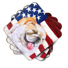 Load image into Gallery viewer, English Bulldog Patriotic Foam Coaster  BB9639FC