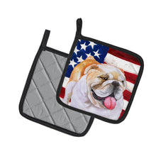 Load image into Gallery viewer, English Bulldog Patriotic Pot Holders - Set of 2 - Heat-Resistant Kitchen Essentials BB9639PTHD