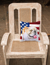 Load image into Gallery viewer, English Bulldog Patriotic Fabric Decorative Pillow BB9639PW1818
