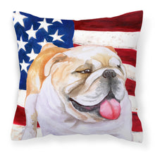 Load image into Gallery viewer, English Bulldog Patriotic Fabric Decorative Pillow BB9639PW1818