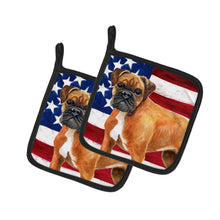 Load image into Gallery viewer, German Boxer Patriotic Pot Holders - Set of 2 - Heat-Resistant Kitchen Essentials BB9640PTHD