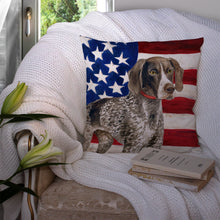 Load image into Gallery viewer, German Shorthaired Pointer Patriotic Throw Pillow - 14x14 Decorative Pillow – Art for Your Home &amp; Patio BB9641PW1414