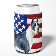 Load image into Gallery viewer, Harlequin Great Dane Patriotic Can or Bottle Hugger BB9643CC