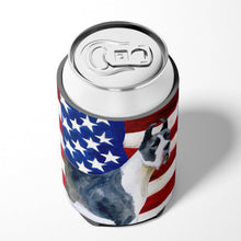 Load image into Gallery viewer, Harlequin Great Dane Patriotic Can or Bottle Hugger BB9643CC
