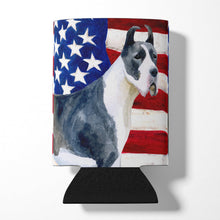 Load image into Gallery viewer, Harlequin Great Dane Patriotic Can or Bottle Hugger BB9643CC