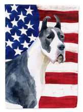 Load image into Gallery viewer, Harlequin Great Dane Patriotic Flag Canvas House Size BB9643CHF