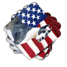 Load image into Gallery viewer, Harlequin Great Dane Patriotic Foam Coaster  BB9643FC