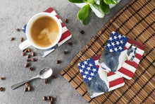 Load image into Gallery viewer, Harlequin Great Dane Patriotic Foam Coaster  BB9643FC