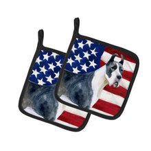 Load image into Gallery viewer, Harlequin Great Dane Patriotic Pot Holders - Set of 2 - Heat-Resistant Kitchen Essentials BB9643PTHD