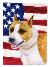 Load image into Gallery viewer, American Staffordshire Patriotic Flag Canvas House Size BB9644CHF
