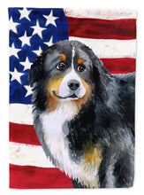 Load image into Gallery viewer, Bernese Mountain Dog Patriotic Flag Canvas House Size BB9645CHF