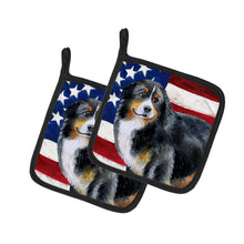 Load image into Gallery viewer, Bernese Mountain Dog Patriotic Pot Holders - Set of 2 - Heat-Resistant Kitchen Essentials BB9645PTHD