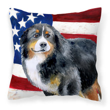 Load image into Gallery viewer, Bernese Mountain Dog Patriotic Fabric Decorative Pillow BB9645PW1818
