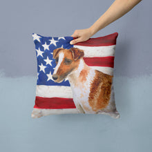 Load image into Gallery viewer, Smooth Fox Terrier Patriotic Throw Pillow - 14x14 Decorative Pillow – Art for Your Home &amp; Patio BB9647PW1414