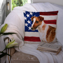 Load image into Gallery viewer, Smooth Fox Terrier Patriotic Throw Pillow - 14x14 Decorative Pillow – Art for Your Home &amp; Patio BB9647PW1414