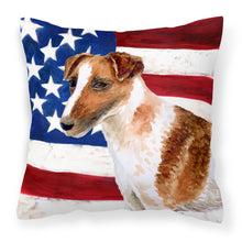 Load image into Gallery viewer, Smooth Fox Terrier Patriotic Fabric Decorative Pillow BB9647PW1818
