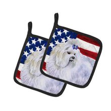 Load image into Gallery viewer, Maltese Patriotic Pot Holders - Set of 2 - Heat-Resistant Kitchen Essentials BB9651PTHD