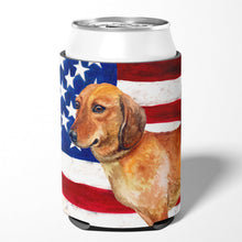 Load image into Gallery viewer, Dachshund Patriotic Can or Bottle Hugger BB9652CC