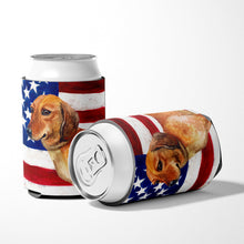 Load image into Gallery viewer, Dachshund Patriotic Can or Bottle Hugger BB9652CC