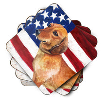 Load image into Gallery viewer, Dachshund Patriotic Foam Coaster  BB9652FC