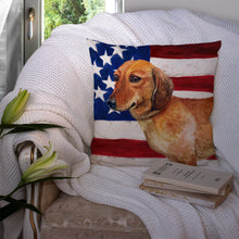 Load image into Gallery viewer, Dachshund Patriotic Throw Pillow - 14x14 Decorative Pillow – Art for Your Home &amp; Patio BB9652PW1414