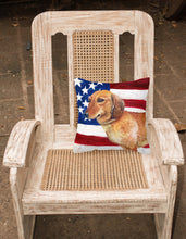 Load image into Gallery viewer, Dachshund Patriotic Fabric Decorative Pillow BB9652PW1818