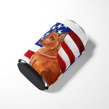 Load image into Gallery viewer, Miniature Pinscher Patriotic Can or Bottle Hugger BB9656CC