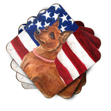 Load image into Gallery viewer, Miniature Pinscher Patriotic Foam Coaster  BB9656FC