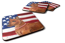 Load image into Gallery viewer, Miniature Pinscher Patriotic Foam Coaster  BB9656FC